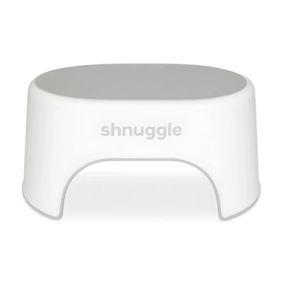 Image of Shnuggle Sturdy Step Stool Helps Toddlers in the Bathroom Non Slip Toilet White and Grey for Kids Multiuse Toddler Potty Training