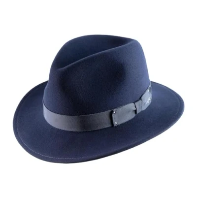 Image of Bailey of Hollywood Fedora Hat Wool Felt Packable Water Repellent Curtis Size S bleu Marine