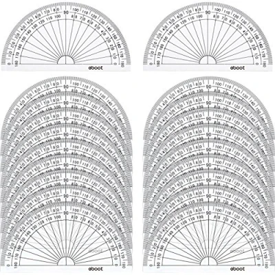Image of 20 Pack Plastic Protractor, 180 Degrees Protractor for Angle Measurement Student Math, 4 Inches, Clear