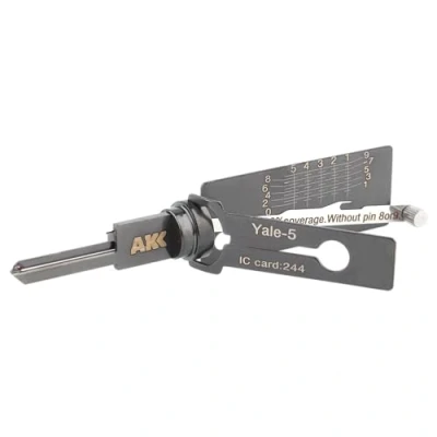 Image of Lock Pick Locksmith Tool for Yale Locks, 2 in 1 Picking and Decoder Tool, UK Door LockPick Kit (Yale 5)
