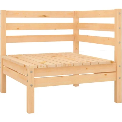 Image of vidaXL Garden Corner Sofa, Solid Pinewood Untreated, Modular Scandinavian Style Outdoor Lounge Set, Easy Assembly, Brown