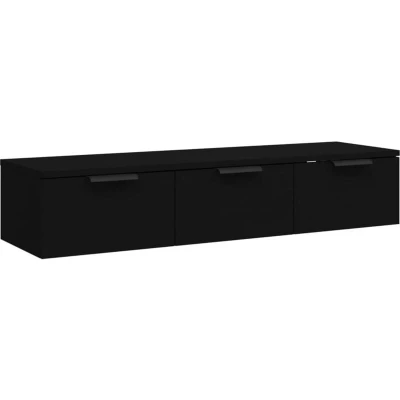 Image of vidaXL Wall Cabinet Black 102x30x20 cm Engineered Wood