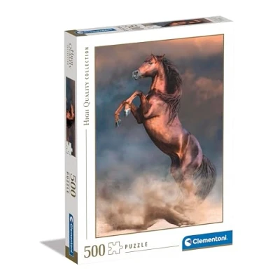 Image of Clementoni Jigsaw Puzzle Collection Wild Red Stallion 500 Pieces For Adults 14 99 Years, Gift Men/Women, Animal, Realistic, Made In Italy, 35521