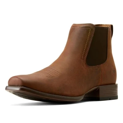 Image of ARIAT Booker Ultra Men&#039;s Leather Ankle Boots (Brown Tan, UK 10.5)