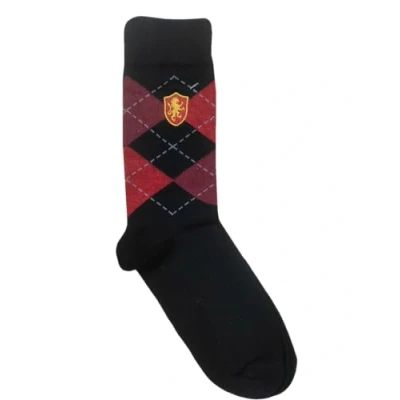 Image of Licensed Harry Potter Gryffindor Argyle Knitted Socks Logo Embroidered Size 6 11