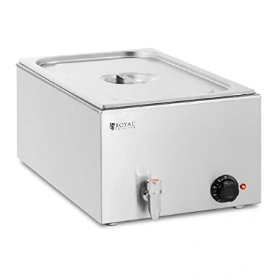 Image of Royal Catering RCBM_GN1/1_3 Bain Marie 640 W GN 1/1 Hole Pan Drain Tap Water Bath Food Warmer