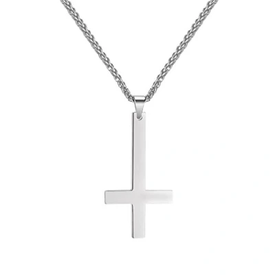 Image of PROSTEEL Men Inverted Cross Pendant Necklace Lucifer Satan Punk Jewelry Chain 316L Stainless Steel Anti Christian Gift