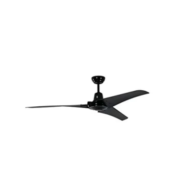 Image of Industrial Ceiling Fan Vourdries Black with Remote Control 56 142cm without Light