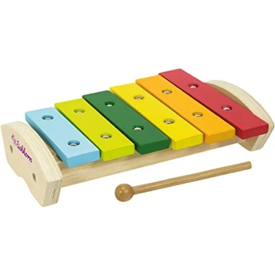 Image of Eichhorn Toy Xylophone For Kids Childrens Multicolour comes with drumstick and 6 Colourful Wooden notes Ages 2+