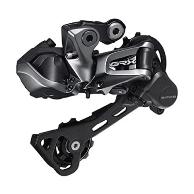 Image of Shimano GRX RD RX817 Di2, 11 speed rear derailleur, Shadow+, for single Rdrx817 GS medium, Black