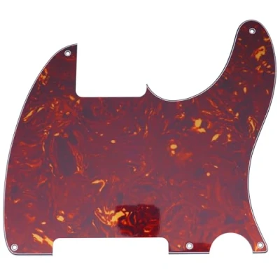 Image of Musiclily 5 Hole Tele Pickguard Blank for Fender USA/Mexican Telecaster Esquire Guitar, 4Ply Vintage Tortoise