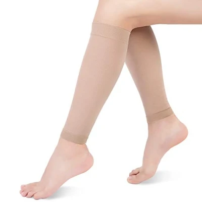 Image of Compression Calf Sleeves, Stockings with Medical Gradient Compression, 20 30mmHg Footless Socks for Shin Splint, Varicose Vein, Edema, Women &amp; Men