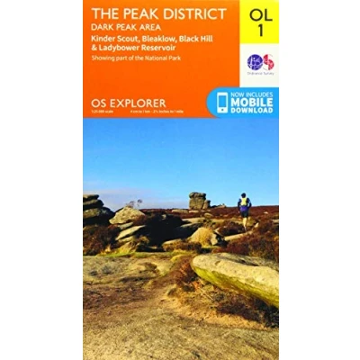 Image of The Peak District: Dark Area Map District National Park Ordnance Survey OS Explorer OL 01 England Walks Hiking Maps Adventure