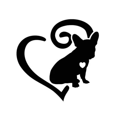 Image of Porfeet Car Sticker, Cartoon French Bulldog Frenchie Love Heart Vinyl Decal Auto Adhesive Sticker Black