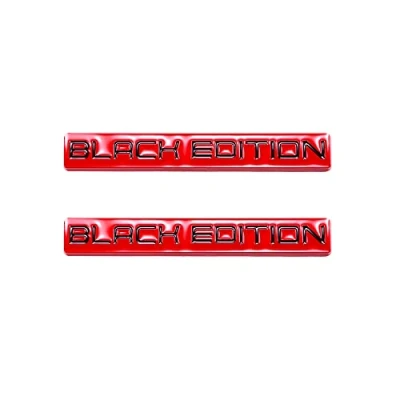 Image of Black Edition Emblem 3D Metal Limited Badge Car Panel Body Self adhesive Sticker Vehicle Auto Tuning (Red)