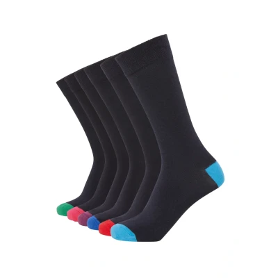 Image of FM London 12 Pack Smart Mens Socks Breathable Plain, Patterned, &amp; Black Men Cotton Suitable for Work and Casual Wear Soft, Insulated Ankle with Reinforced Heel Toe