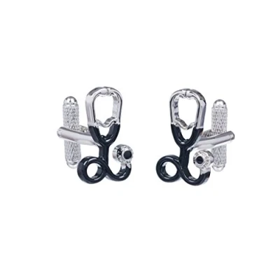 Image of Onyx Art Cufflinks Stethoscope Shirt in Cufflink Gift Box
