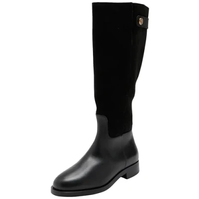 Image of Tommy Hilfiger STUD LONG BOOT Boots, Women&#039;s, Size: 4, Black Leather