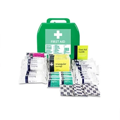 Image of Lewist Plast Premium Medium 11 20 Persons First Aid Kit Box Complete with Integrated Carry Handle and Wall Mounting System, Ideal for Schools Offices, Equipped Emergency Supplies