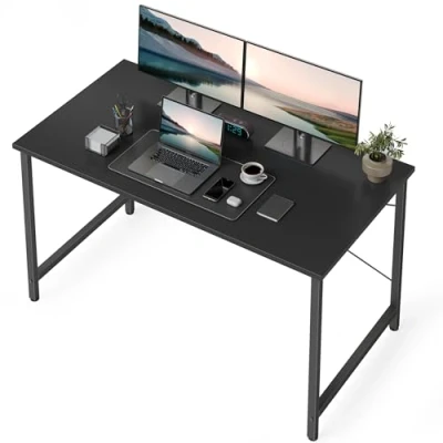 Image of CubiCubi Computer Desk 120x50 cm Home Office Laptop Study Writing Table, Modern Simple Style, Black