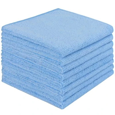 Image of AIDEA Microfibre Cloth Pack of 8, Multifunctional Reusable Cleaning Cloths, Lint Free Streak Washable Duster for House, Kitchen, Car, Motorbike, Windows 30 x cm, Blue