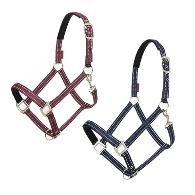 Image of LeMieux Neoprene Yard Headcollar Navy Blue or Burgundy Full