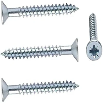 Image of Merriway BH04880 (25 Pcs) Pozi Twinthread CSK Screw BZP 8 x 1.2 inch Pack of 25 Pieces