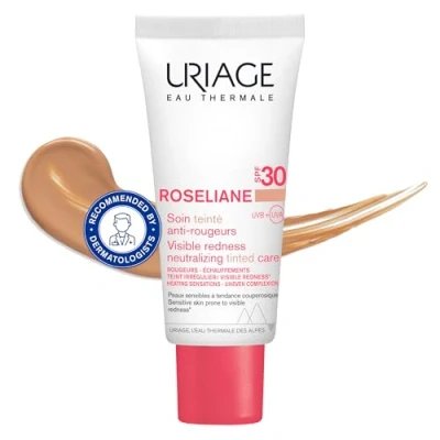 Image of Uriage Roséliane CC Cream SPF30 (Medium Tint) 40ml Sensitive Skin Prone to Redness Covers Redness, Unifies, Hydrates Long lasting Soothing Action &amp; Sun Protection Non comedogenic