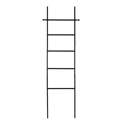 Image of WENKO Towel Ladder, Bamboo, Black, Klein
