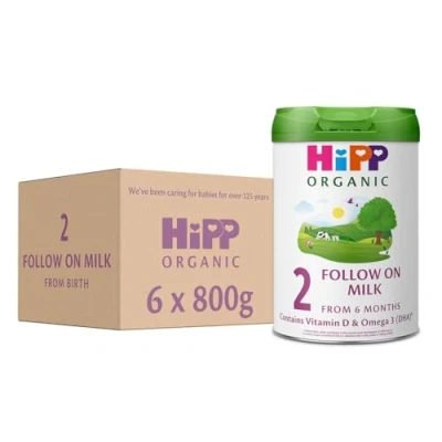 Image of HiPP Organic 2 Follow On Baby Milk Powder Formula, from 6 Months, 800g (Pack of 6)