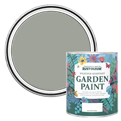 Image of Rust Oleum Light Green Mould Resistant Garden Paint in Matt Finish Tea Leaf 750ml