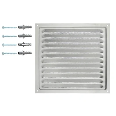 Image of Ventilation Grille Made from Anodized Aluminium 20 x cm / 8 inches, Air Vent with Protective Insect’s Net, Indoor/Outdoor Metal Grid Net.