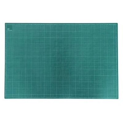 Image of Garden Mile Universal Green Anti Slip Cutting Mat with Pre Printed Grid Lines Rectangular Self Healing Blade Resistant Core High Density Angle Metric for Accurate Crafting (A1)