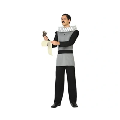Image of ATOSA 18222 Costume Shakespeare Writer Man Grey Carnival, M L, 50/52