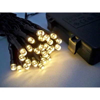 Image of 50 Warm White LED Outdoor Waterproof Battery 8 Multi Function String Lights with Timer 5M Length Party Fairy Christmas