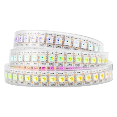 Image of BTF LIGHTING RGBWW RGB+Warm SK6812 (Similar WS2812B) Individually Addressable 3.3ft 144LEDs/Pixels/m Flexible 4 Colors in 1 LED Dream Color Strip IP67 Waterproof DC5V White PCB