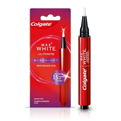 Image of Colgate Max White Ultimate Overnight Teeth Whitening Pen, Reverses 15 Years of Stains* 2.5ml, 1 Pack, 35 Nightly Treatments