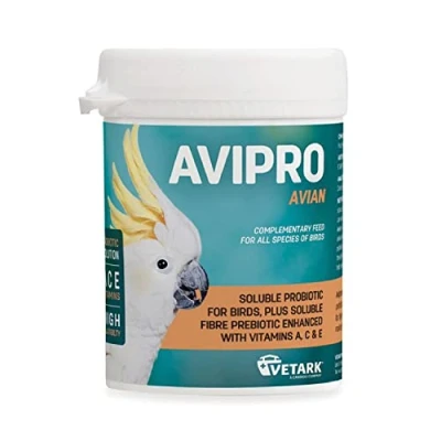 Image of Vetark Avipro Avian ; Prebiotic and Probiotic For All Bird Species Supports Digestive Health Stress Easy to give 100g powder