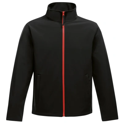 Image of Regatta Standout Mens Ablaze Printable Softshell Jacket (Black/Classic Red) Size Medium