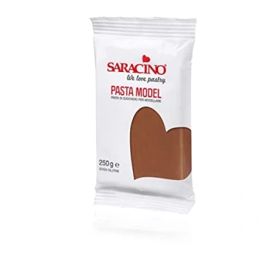 Image of Saracino Sugar Paste Model Brown Modelling 250 g Gluten Free Made in Italy