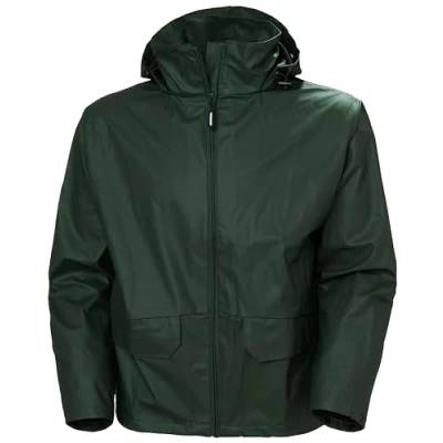 Image of Helly Hansen Workwear Men&#039;s Voss Waterproof Rain Jacket, Dark Green, L