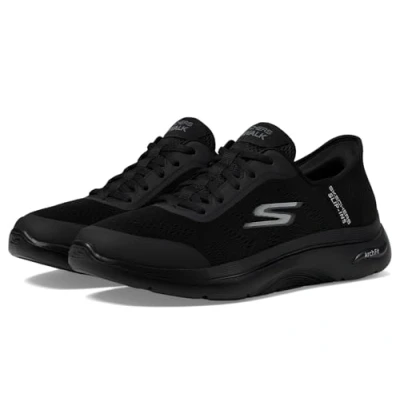 Image of Skechers Performance GO WALK ARCH FIT 2.0 SLIP IN LACE UP Walking trainers black, Men&#039;s, Size: 9, Black Textile/synthetics