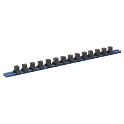 Image of Sealey Premier Socket Retaining Rail with 14 Clips Aluminium 1/2&quot;Sq Drive