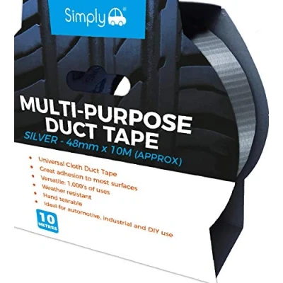 Image of Simply DTs5010 Duct Tape 10m Silver Heavy Duty &amp; Super Stick Strong Adhesive Universal Cloth Gaffer