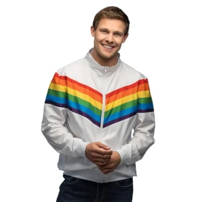Image of Boland Men&#039;s Vintage Rainbow Track Jacket, Multicolour, Maat L