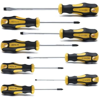 Image of CCLIFE Screwdriver Set 8 Piece Magnetic with Slotted, Pozidriv and Phillips CR V Case