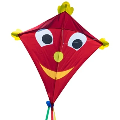 Image of CIM Large kite for Kids SUPER Happy Eddy XL Single line children from 6 years up 102x108cm incl. and striped tails