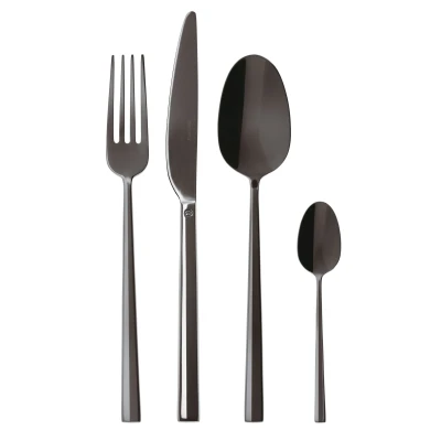 Image of Sambonet Cutlery Set Rock Black 24 piece