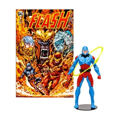 Image of McFarlane Toys, DC Comic 7 inch The Atom (Ryan Choi) Action Figure with 22 Moving Parts, Collectible Page Puncher Stand Base, and Unique Character Card Ages 12+