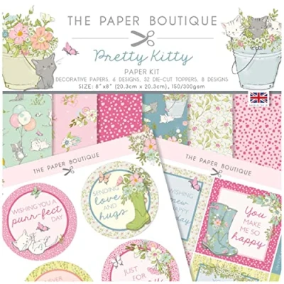 Image of The Paper Boutique Pretty Kitty Kit,Multicoloured,8 x 8 inches